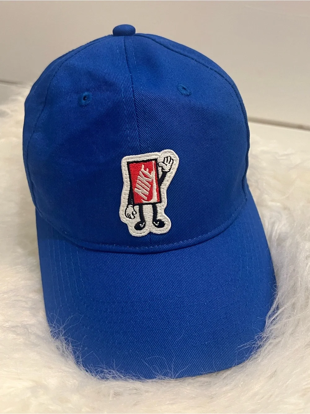 Rare HTF Nike Club Kids Adjustable “Boxy” Shoebox Character Cap Hat - Royal Blue